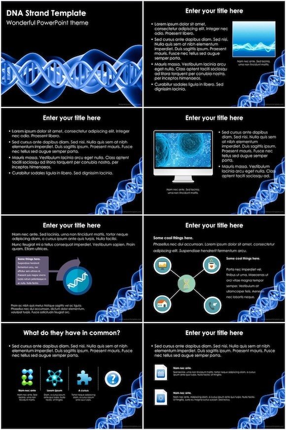 034 DNA Strand PowerPoint Template - DNA Strand
