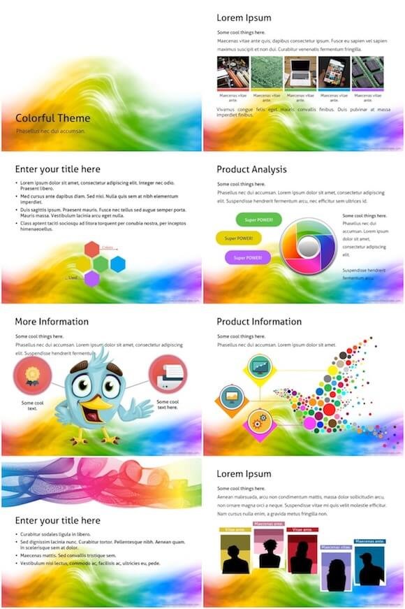 132 Colorful PowerPoint Template - Colorful