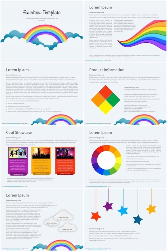 224 Rainbow PowerPoint Template - Rainbow