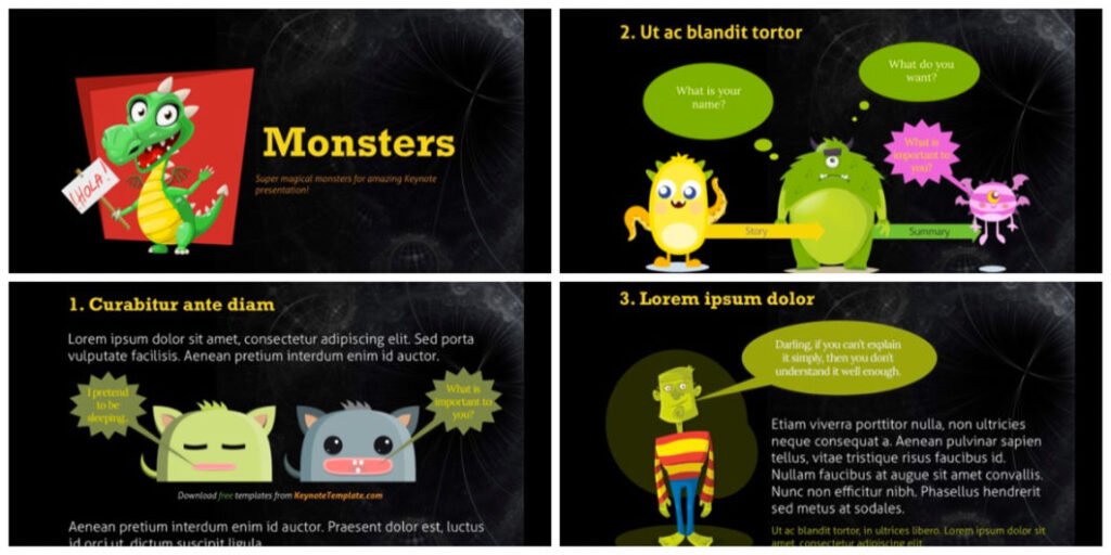 Cute Monsters PowerPoint template - FREE!